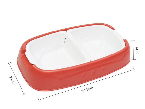 Dvigubas dubenėlis šuniui ir katei nuimami vandens ir maisto dubenėliai dideli plastikiniai