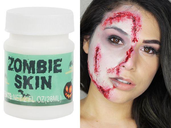 Zoombie skin makeup for halloween to paint scars wounds makeup skin