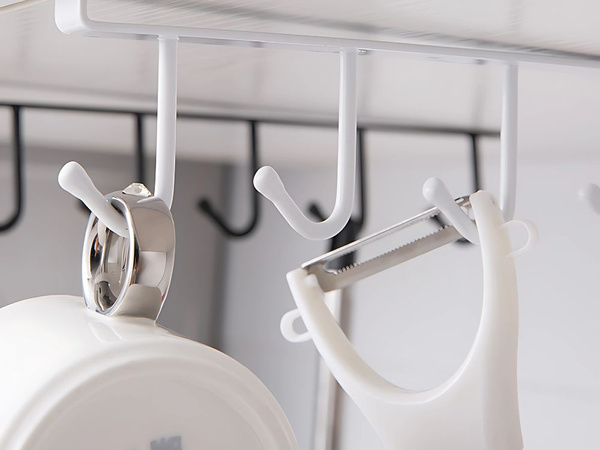 Küche hängende rack weiss metall 6 haken für utensilien haken