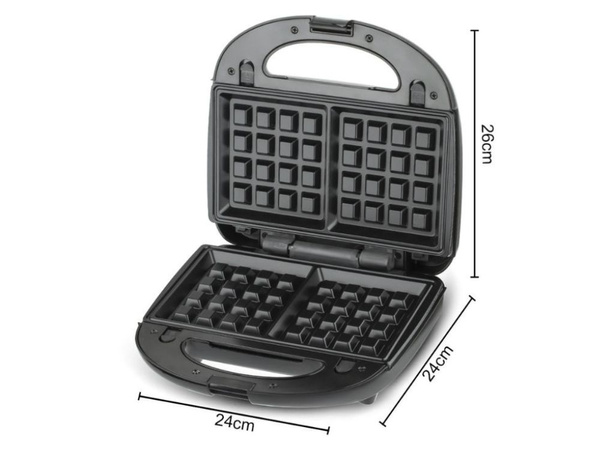 6-in-1 toaster, waffle maker, donut maker, interchangeable plates, 850w, non-stick