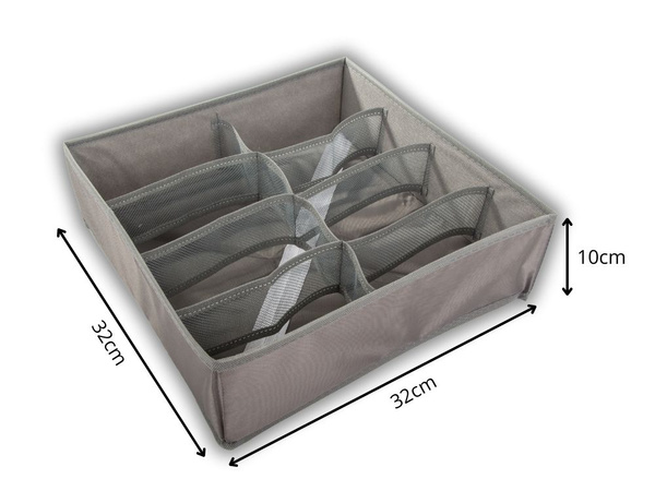 Underwear organiser for wardrobe drawer 8 compartments