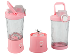 Batidora portátil USB inalámbrica para batidos y triturador de hielo rosa
