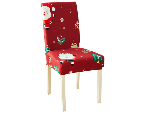Christmas chair cover, decorative, universal, Santa Claus, with elastic band