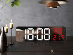 Elektronische uhr digitaler led wecker thermometer spiegel stehend usb batterien