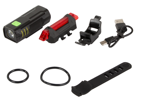 Vodil kolesarsko luč, nastavljena zadaj spredaj usb za kolo