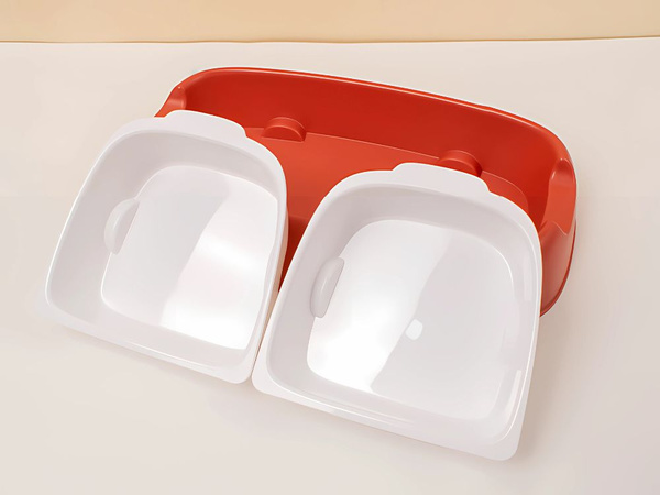 Dubultā bļoda sunim kaķim noņemamas ūdens un barības bļodas lielas plastmasas