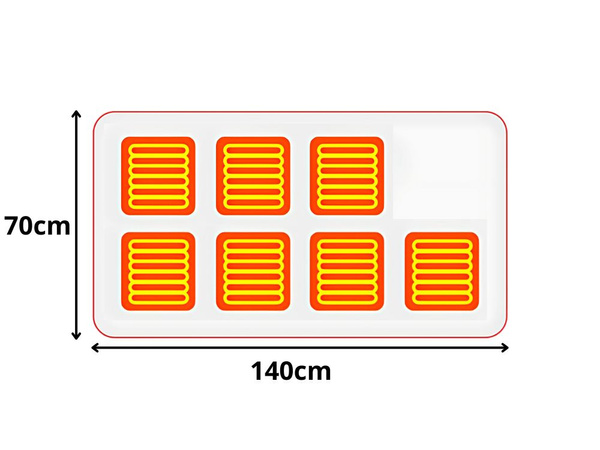 Usb elektromos blokk nagy 140x70 cm fűtőpártya 3 modus 7 fűtési zóna