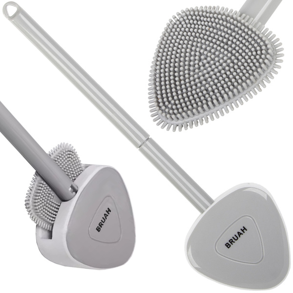 Silicone toilet brush for toilet washing wall unit