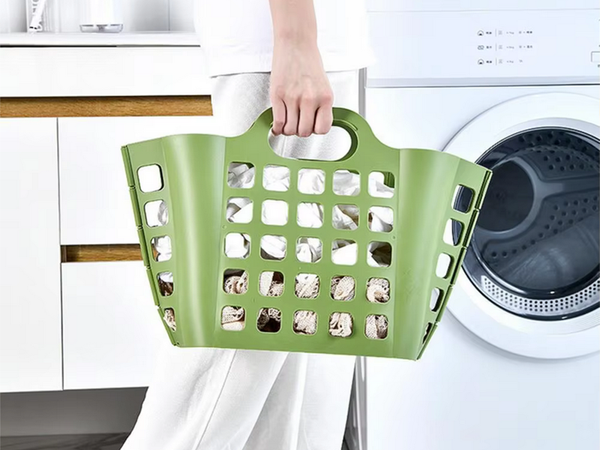 Shopping basket plastic folding laundry basket large