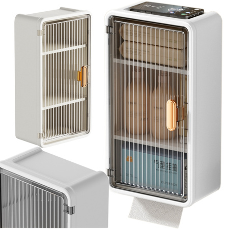 Wandhalterung für das badezimmer, 3 ebenen, türen, öffnung für taschentücher