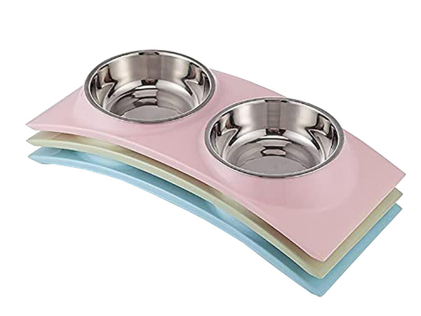 Douchettes en metal pour chiens et chats 2pc set 0.4 l