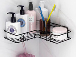 Loft esquina baño ducha estante gancho colgante negro