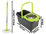 Mopa rotatoria rotary 360 cubo dispensador juego 2x estropajos microfibra