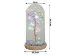 Rosa eterna en caja de cristal luminosa led regalo dia de la mujer