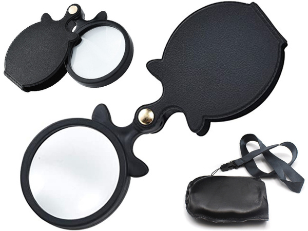 Lupa plegable de bolsillo mini estuche lanyard