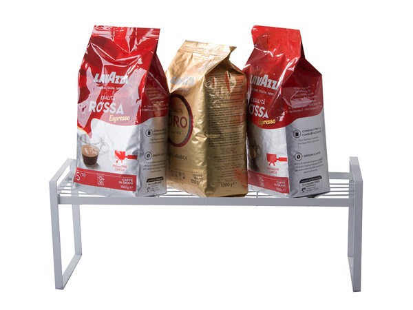 FÉM POLC EGYSZINTES KONYHAI SZERVEZŐ ÁLLVÁNY FEKETE A KONYHÁBA