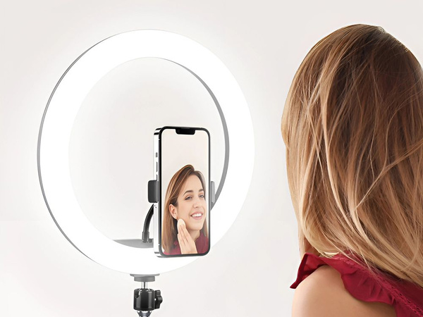 Led rgb ring light + phone holder + adjustable tripod