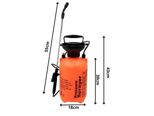PULVERIZADOR A PRESIÓN JARDÍN PULVERIZADOR MANUAL LANZA LARGA 5L CORREA