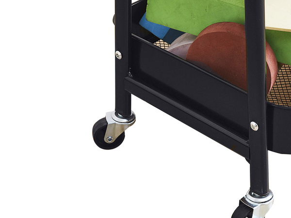 Estante de cocina armario de baño con ruedas estante de metal tres niveles 3