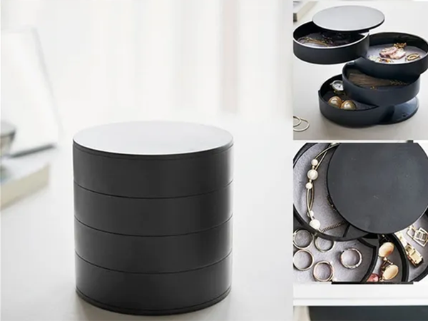 Jewellery box organiser round pull-out box