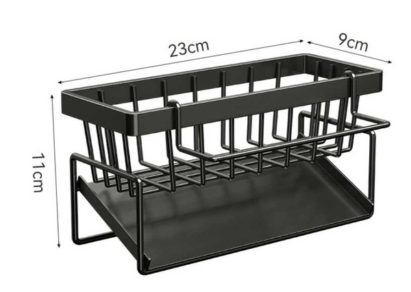 Cesta para fregadero organizador para esponjas líquido utensilios de cocina escurridor metálico