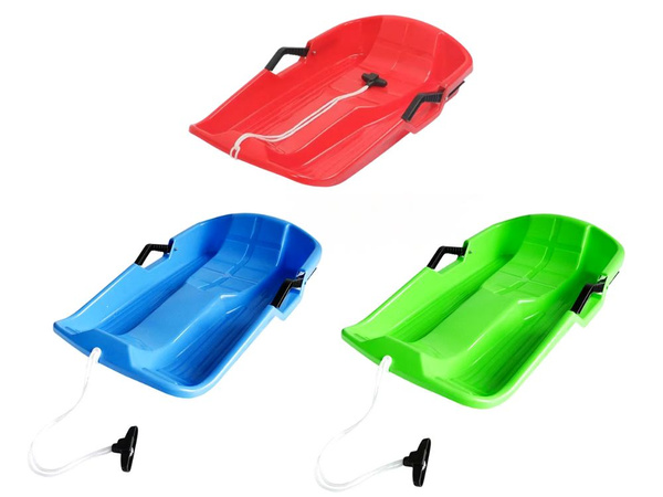 Sanie de plastic cu spătar cu frâne și cablu de tracțiune