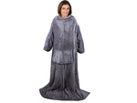 Fleece odeja z rokavi topla odeja jopica 140x200