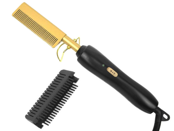 Electric comb hair straightener brush