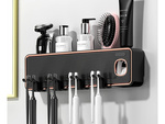 Toothpaste dispenser toothbrush holder hanging organiser with cups