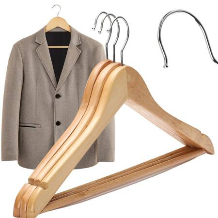 3x porte-bois lacqué pour vêtements set de porte-bois