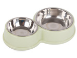 Cuenco doble de metal para comida de perro gato agua