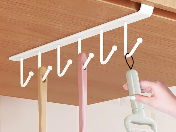 Küche hängende rack weiss metall 6 haken für utensilien haken