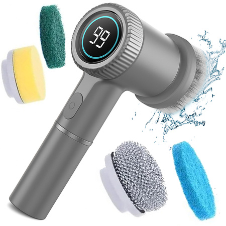 Electric rotating brush for cleaning the kitchen, cordless, 5-in-1