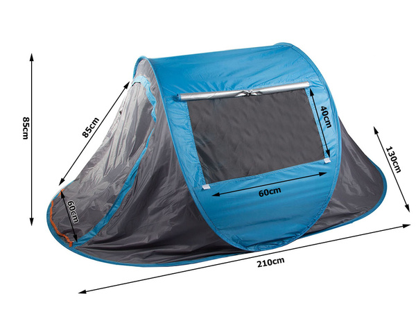 Strandzelt pop-up uv versiegelbar selbst faltbar blau gross