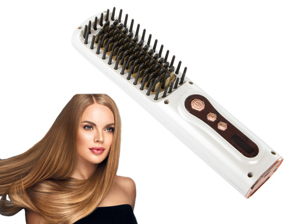 Brosse a lisser les cheveux 2in1 electrique sans fil