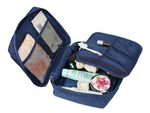 Neceser de maquillaje organizador de viaje azul marino