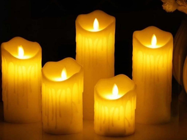 Vela a pilas vela led llama móvil cera