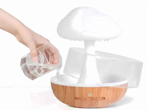 Zvlhčovač vzduchu difuzér led lampa aromaterapie cloud bezdrátový