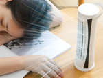 Mini kolonnas galda ventilators ar led apgaismojumu 2 ātrumi usb klusa darbība