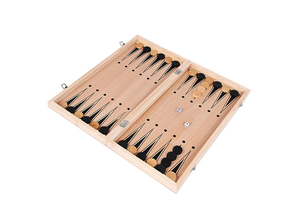 Juego de ajedrez damas triktrak grande de madera 3en1