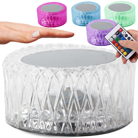 Lampe de table en cristal led rgb telecommande usb
