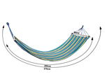 Hamac de jardin renforcé balançoire à bascule en bois coloré et rayé 200 x 80