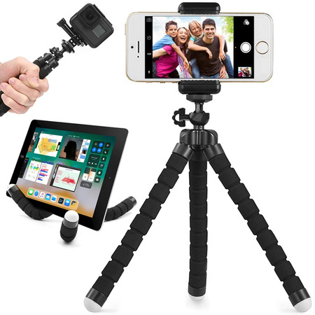 Flexible phone holder tripod