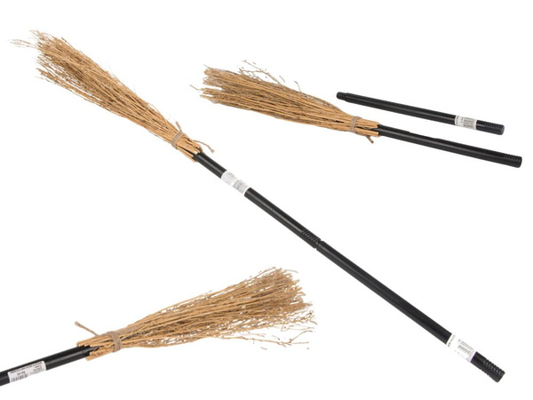 Boszorkány seprű boszorkányok boszorkányok baba yaga fekete 90cm halloweenre és karácsonyra xxl