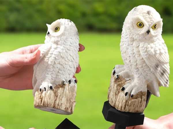 SOLAR LED OWL GARDEN LAMP LARGE STAKE-IN LAMP GARDEN DECORATION