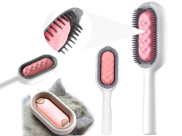 Cepillo 3 en 1 de silicona para cepillar el pelo de los perros y lavar el pelo de los gatos