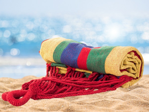 Barvni črtasti vrtni hambak z enojno osebo 200x80 pocket etui