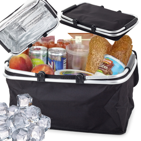 Thermofaltbarer picknickkorb isolierender einkaufskorb