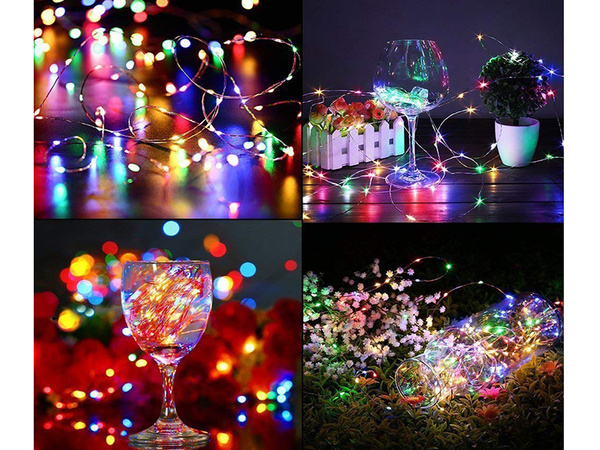 Fire luminoase 100 leduri cu baterii 10m multicolor