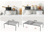 Étagère en métal largeur réglable extensible pour organisateur de cuisine noir